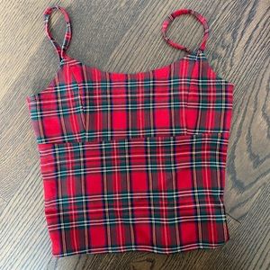 Brandy Melville Red Checked Top